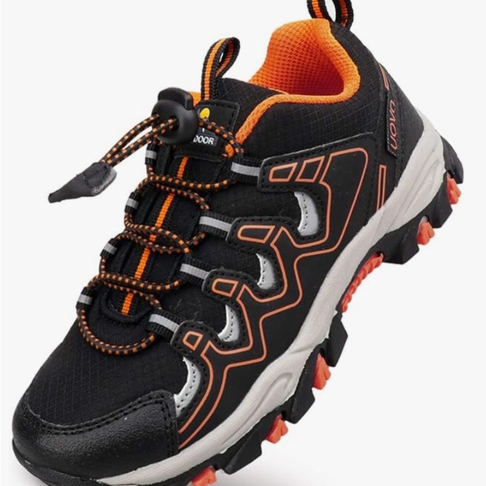 Kids' Black and Orange Adventure Sneakers